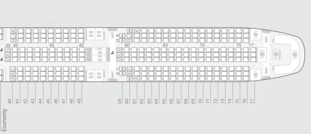 cathay pacific a350 1000 economy seat map